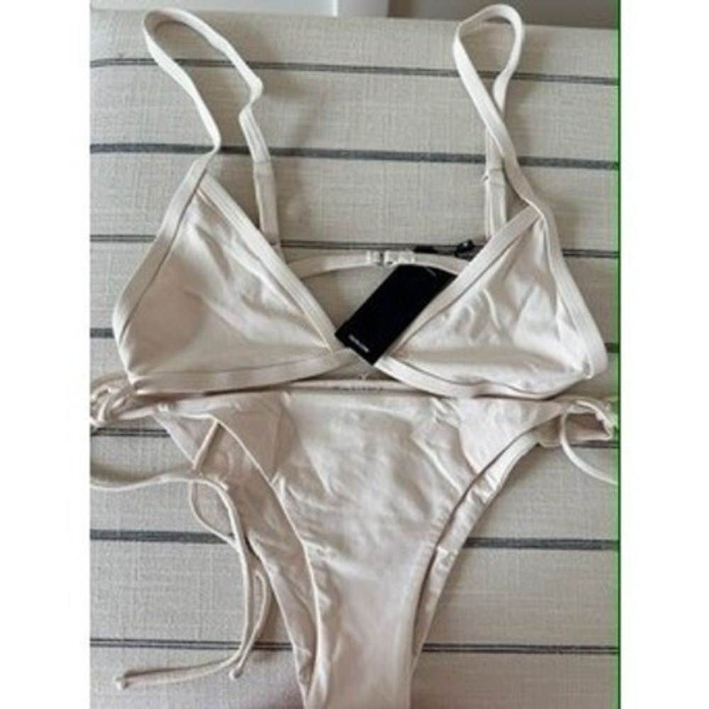 Tavik Swimwear Womens Cream Off White Triangle Bikini Set Two Piece Size Medium